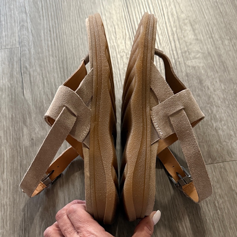 Earth Tan Suede Sandals - Picture 8 of 9